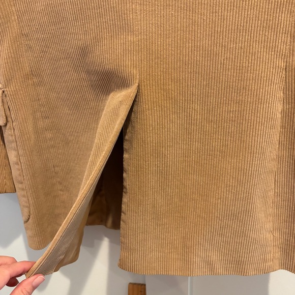 Vtg 80s  Corduroy Jacket Tan Blazer Men 37R Elbow Patches Academia Sport Coat - Picture 13 of 16